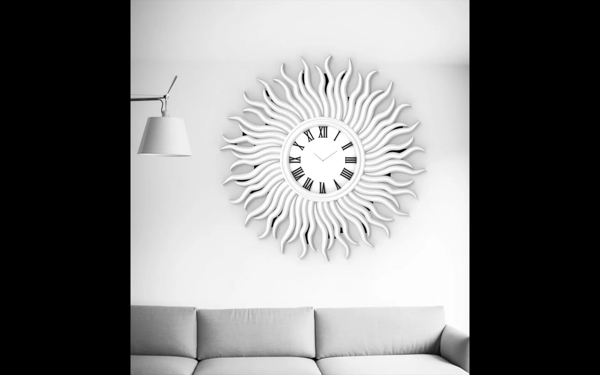 Wall clock 20 cm 3D print model_5