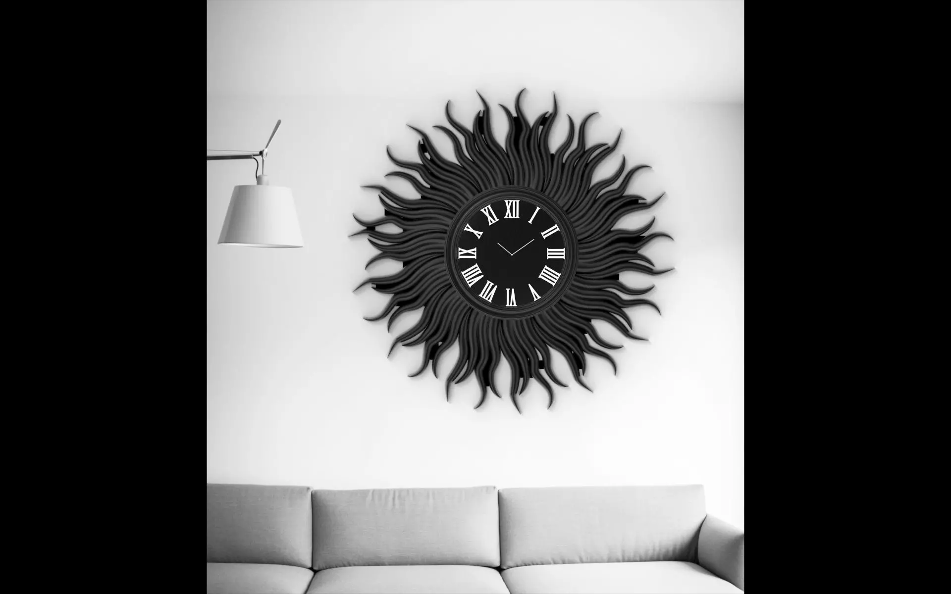 Wall clock 20 cm 3D print model_4