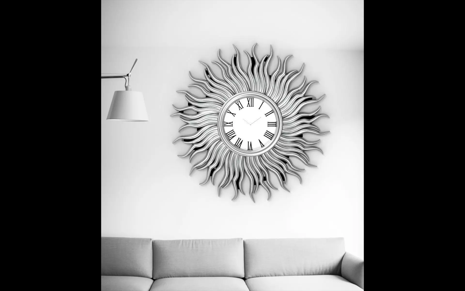 Wall clock 20 cm 3D print model_3