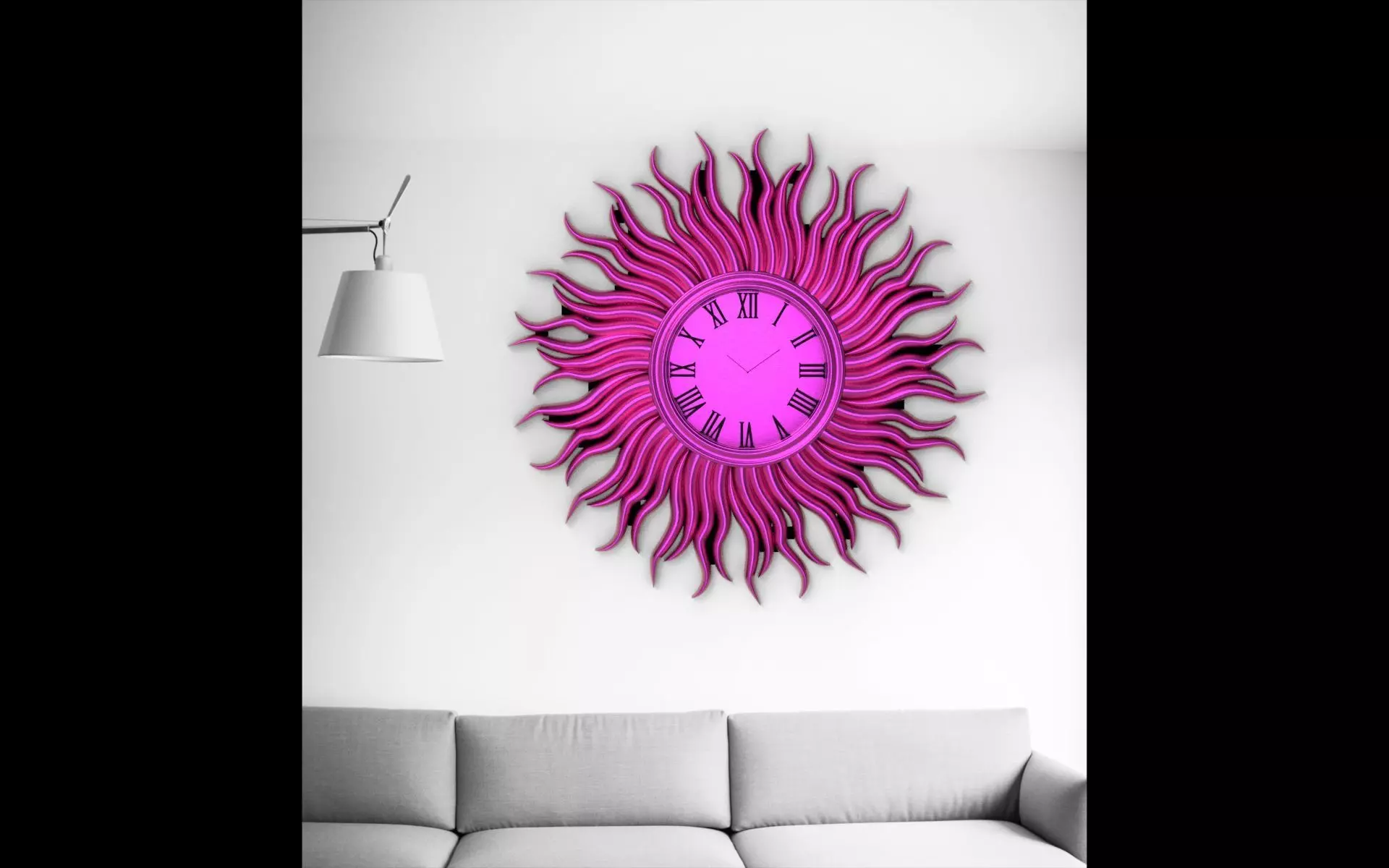 Wall clock 20 cm 3D print model_2