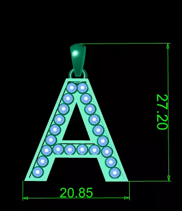 A ALPAHBETS PENDANT 3D PRINTABLE MODEL 3D print model_4