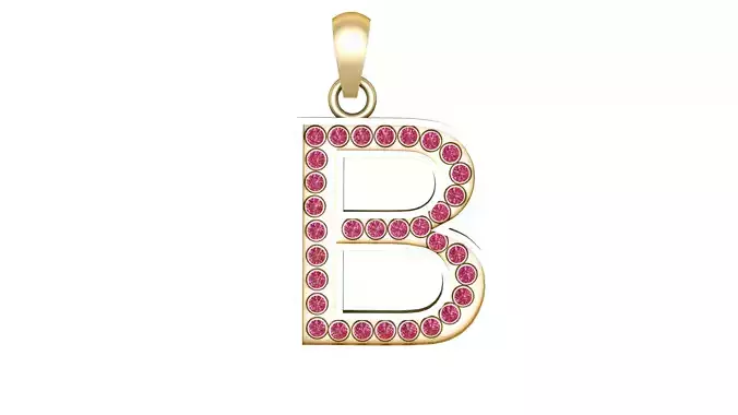 B ALPAHBETS PENDANT    3D PRINTABLE MODEL 