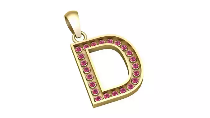D ALPAHBETS PENDANT    3D PRINTABLE MODEL 