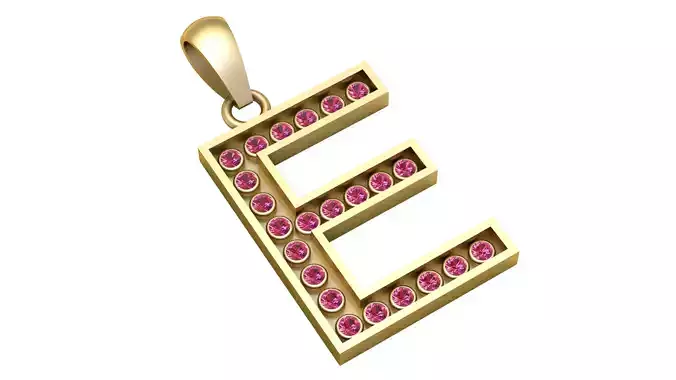 E ALPAHBETS PENDANT    3D PRINTABLE MODEL 