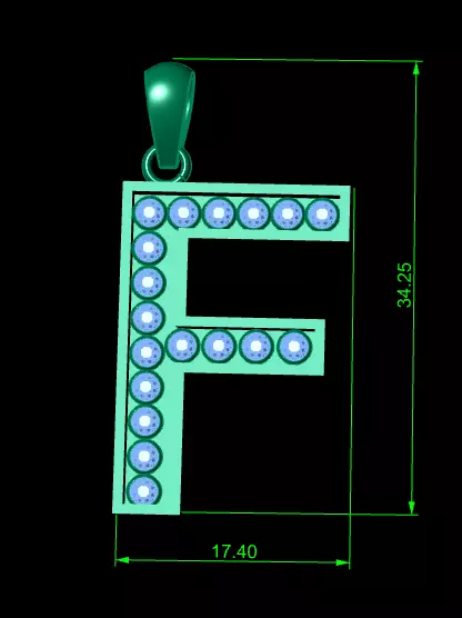 F ALPAHBETS PENDANT 3D PRINTABLE MODEL 3D print model_4