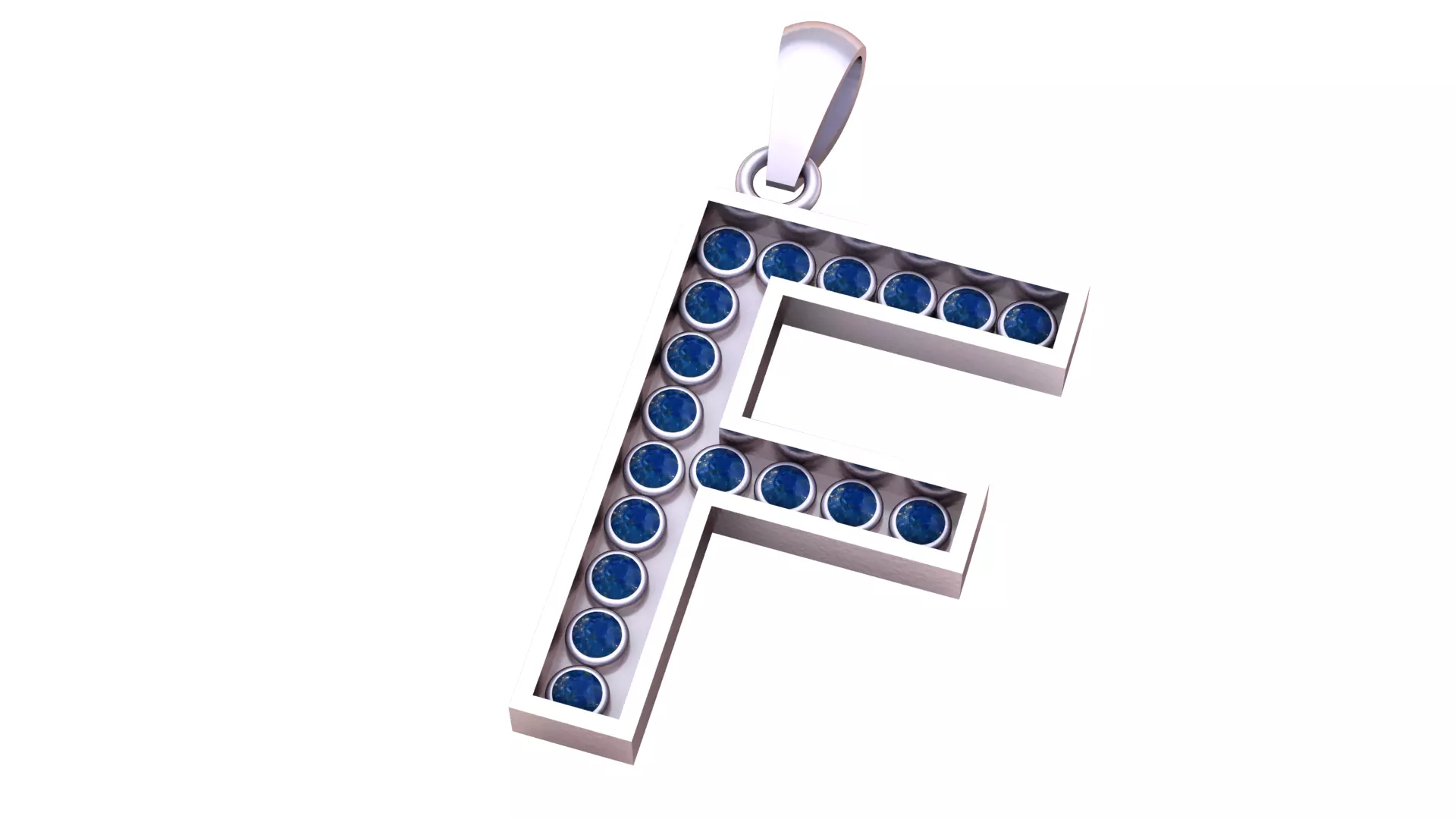 F ALPAHBETS PENDANT 3D PRINTABLE MODEL 3D print model_3