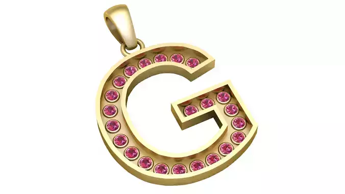 G ALPAHBETS PENDANT    3D PRINTABLE MODEL 