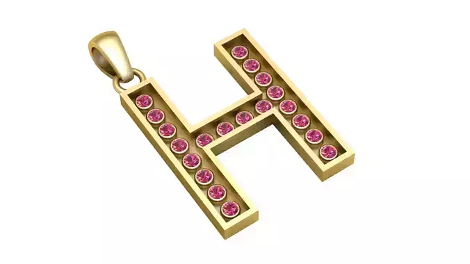 H ALPAHBETS PENDANT   3D PRINTABLE MODEL 
