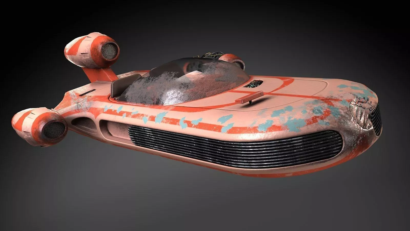 Star Wars X-34 Landspeeder luk howercraft Low-poly 3D model