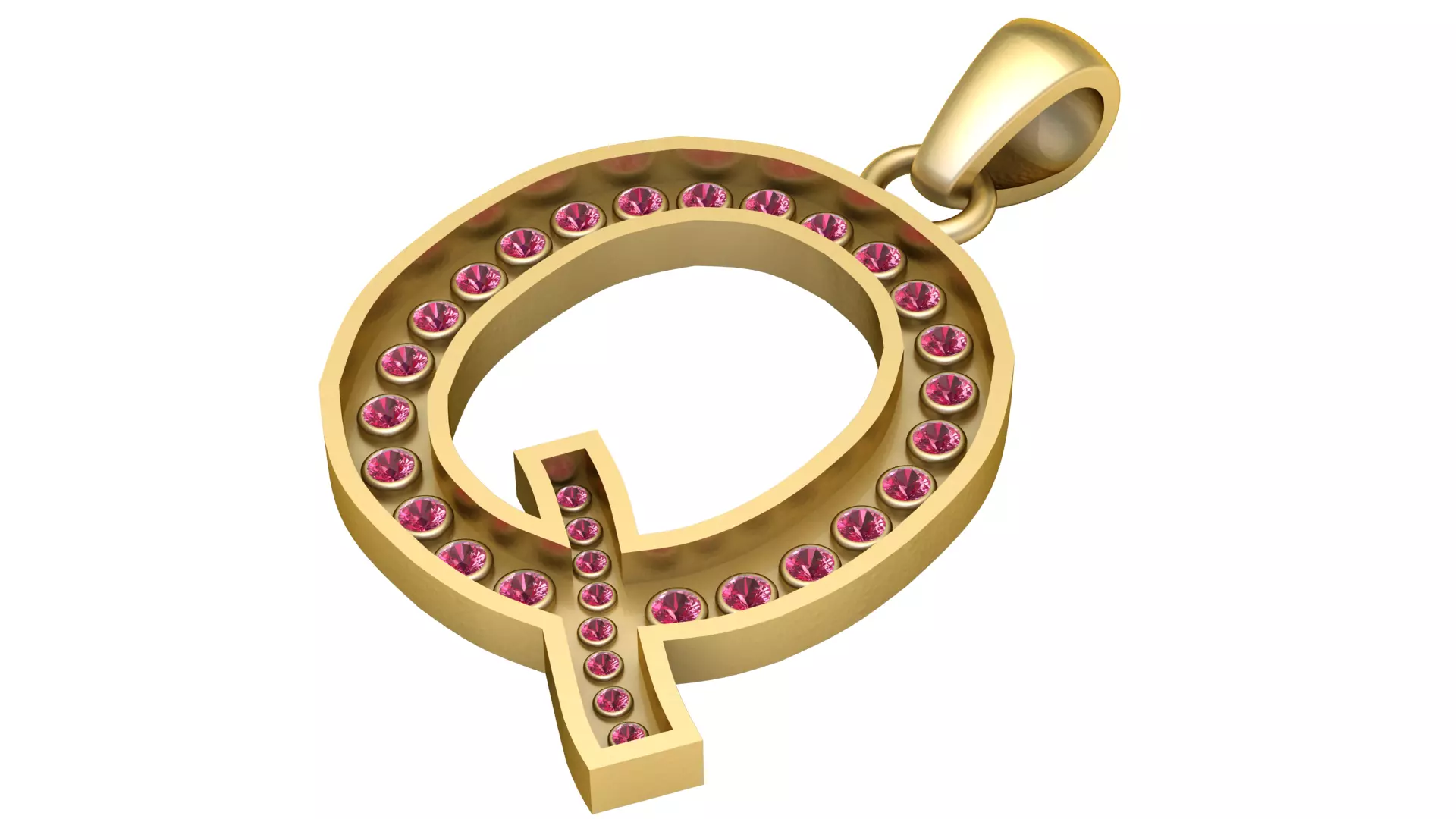 Q ALPAHBETS PENDANT   3D PRINTABLE MODEL  3D print model_1