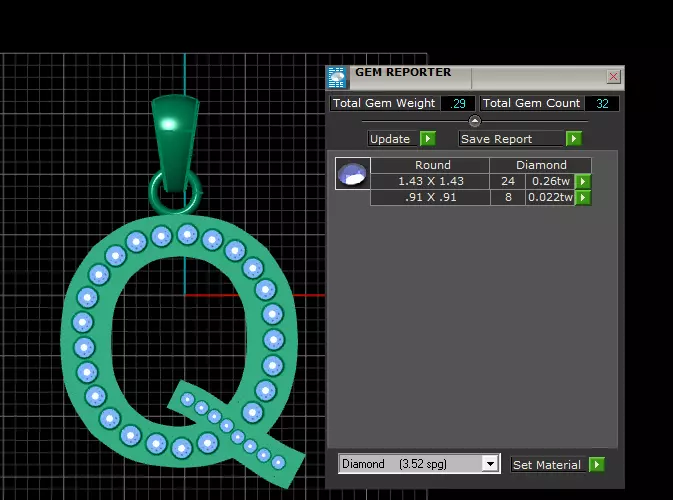 Q ALPAHBETS PENDANT   3D PRINTABLE MODEL  3D print model_5