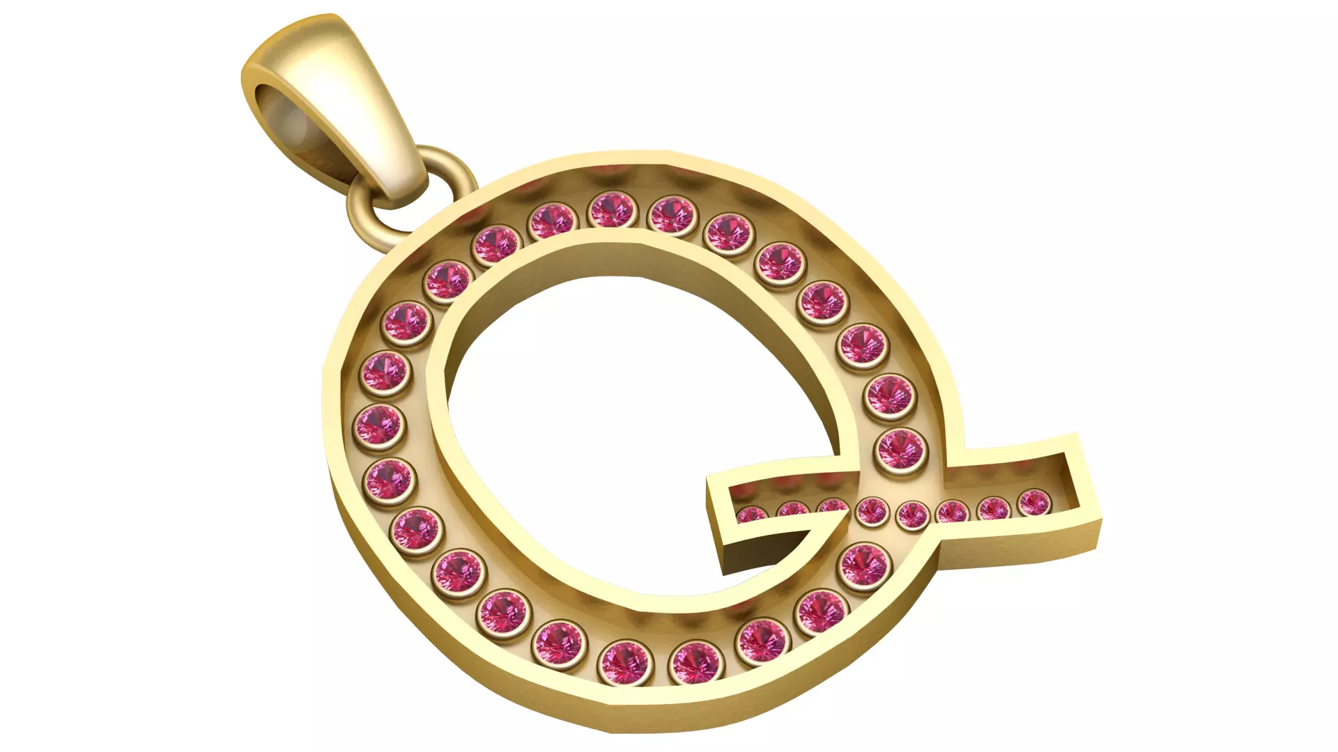 Q ALPAHBETS PENDANT   3D PRINTABLE MODEL  3D print model_0