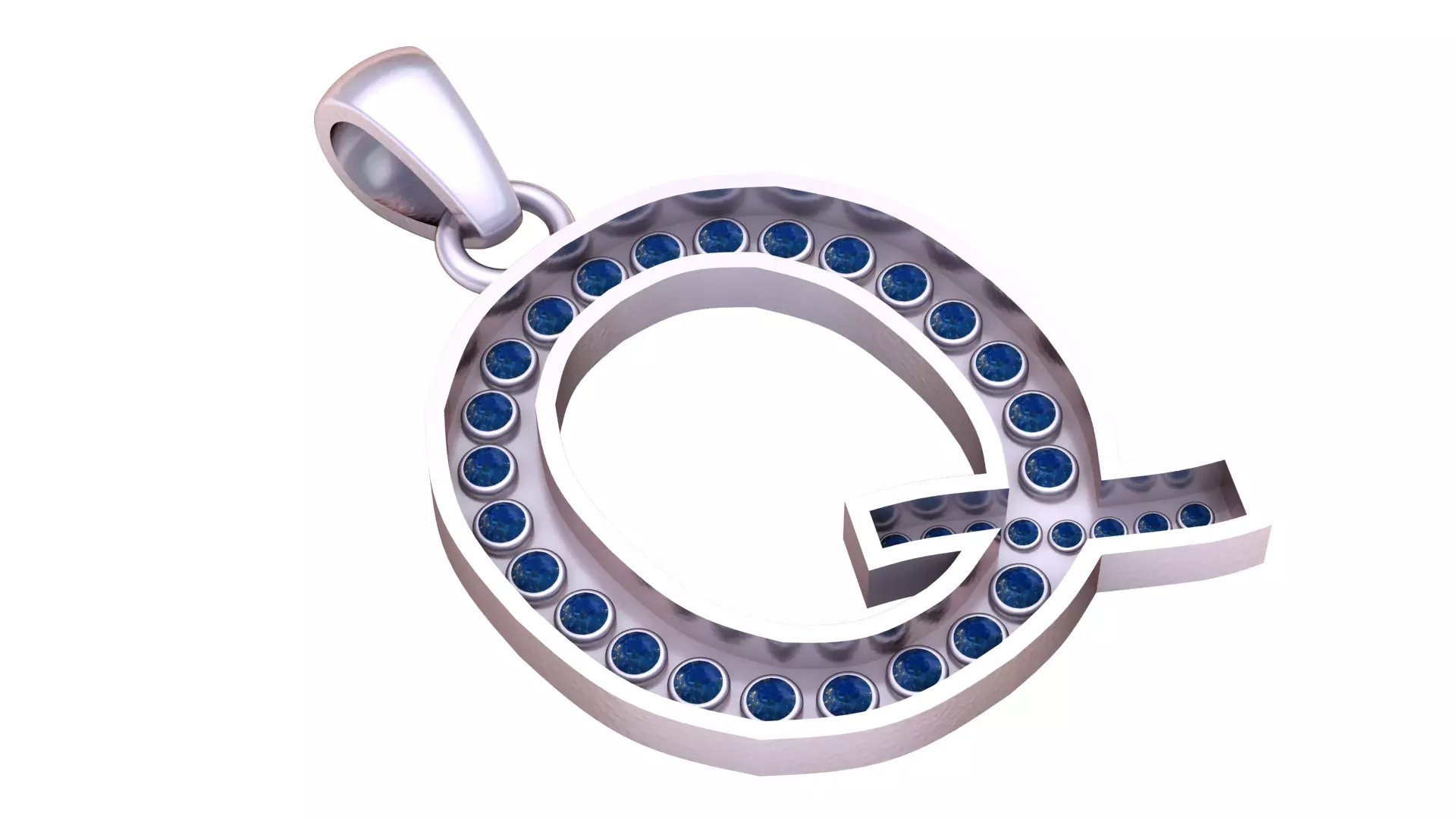 Q ALPAHBETS PENDANT   3D PRINTABLE MODEL  3D print model_3
