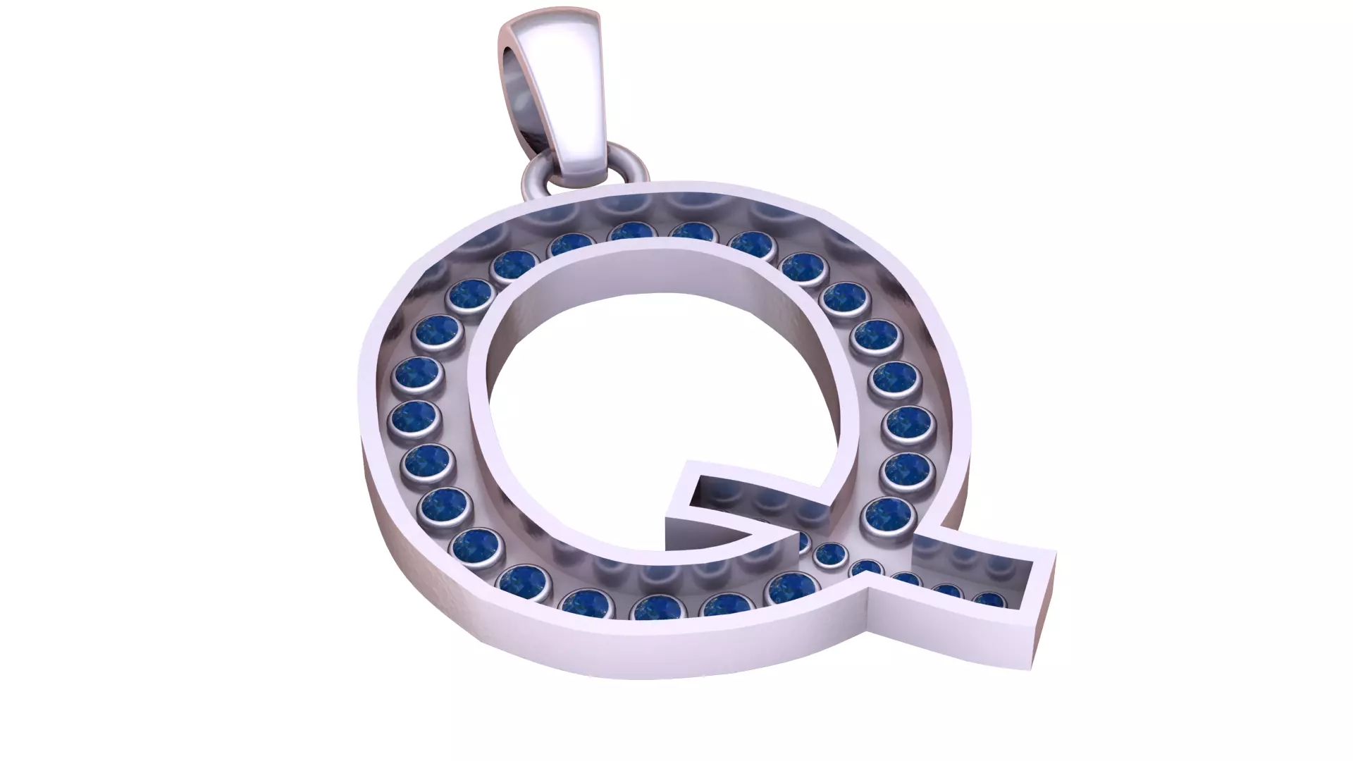 Q ALPAHBETS PENDANT   3D PRINTABLE MODEL  3D print model_2