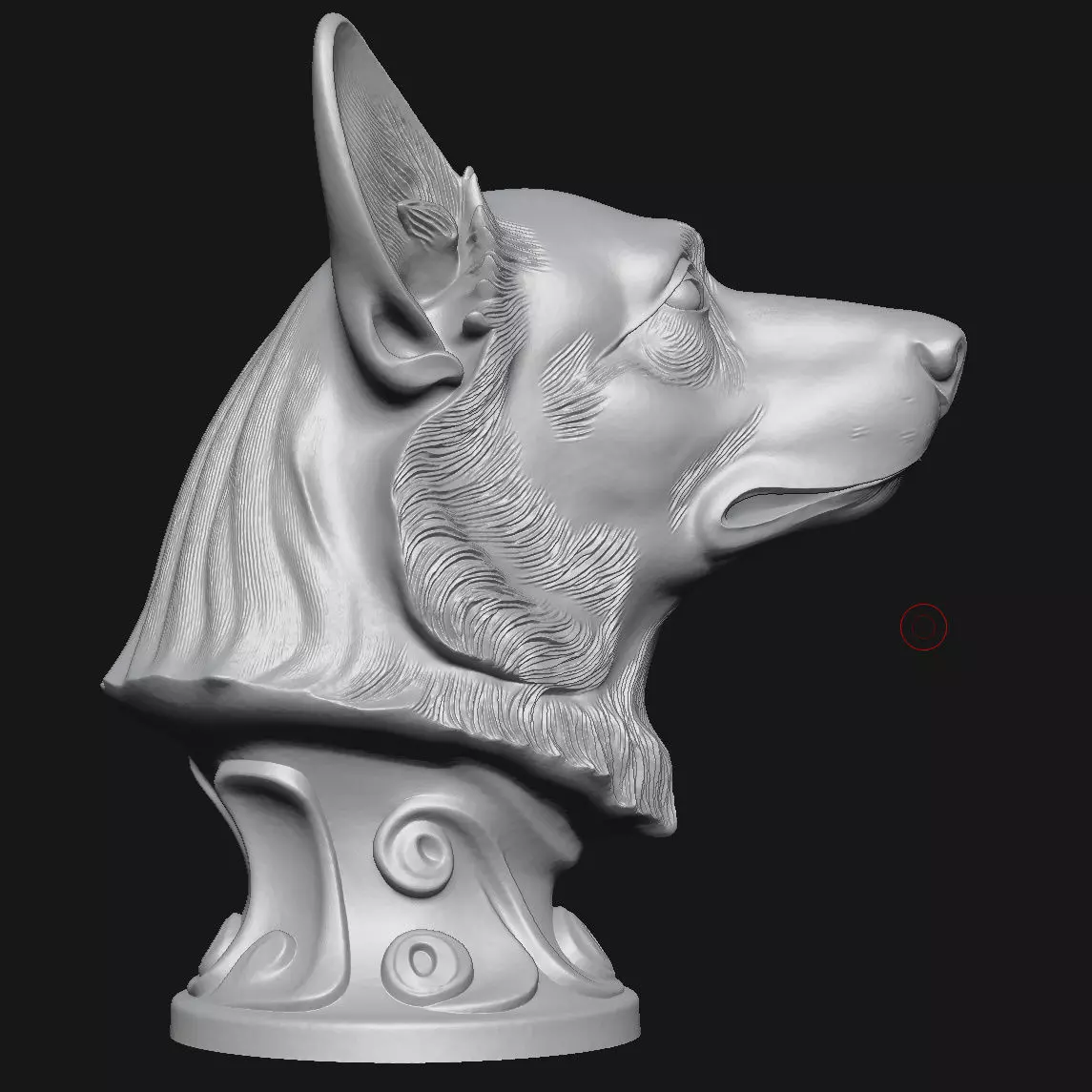 Corgi head sculpture 3D print model_15