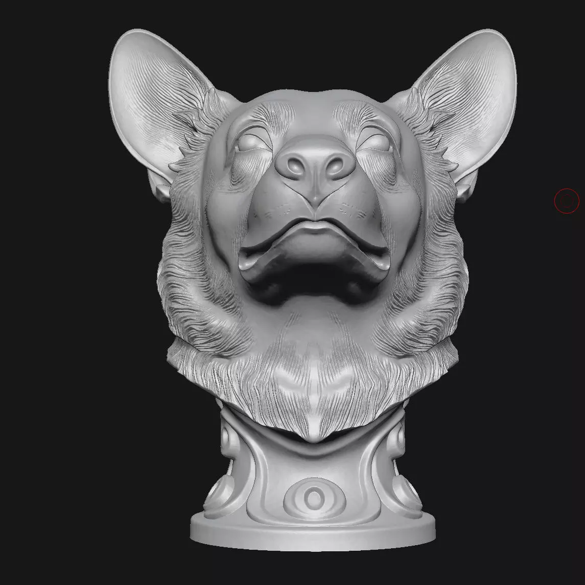 Corgi head sculpture 3D print model_14