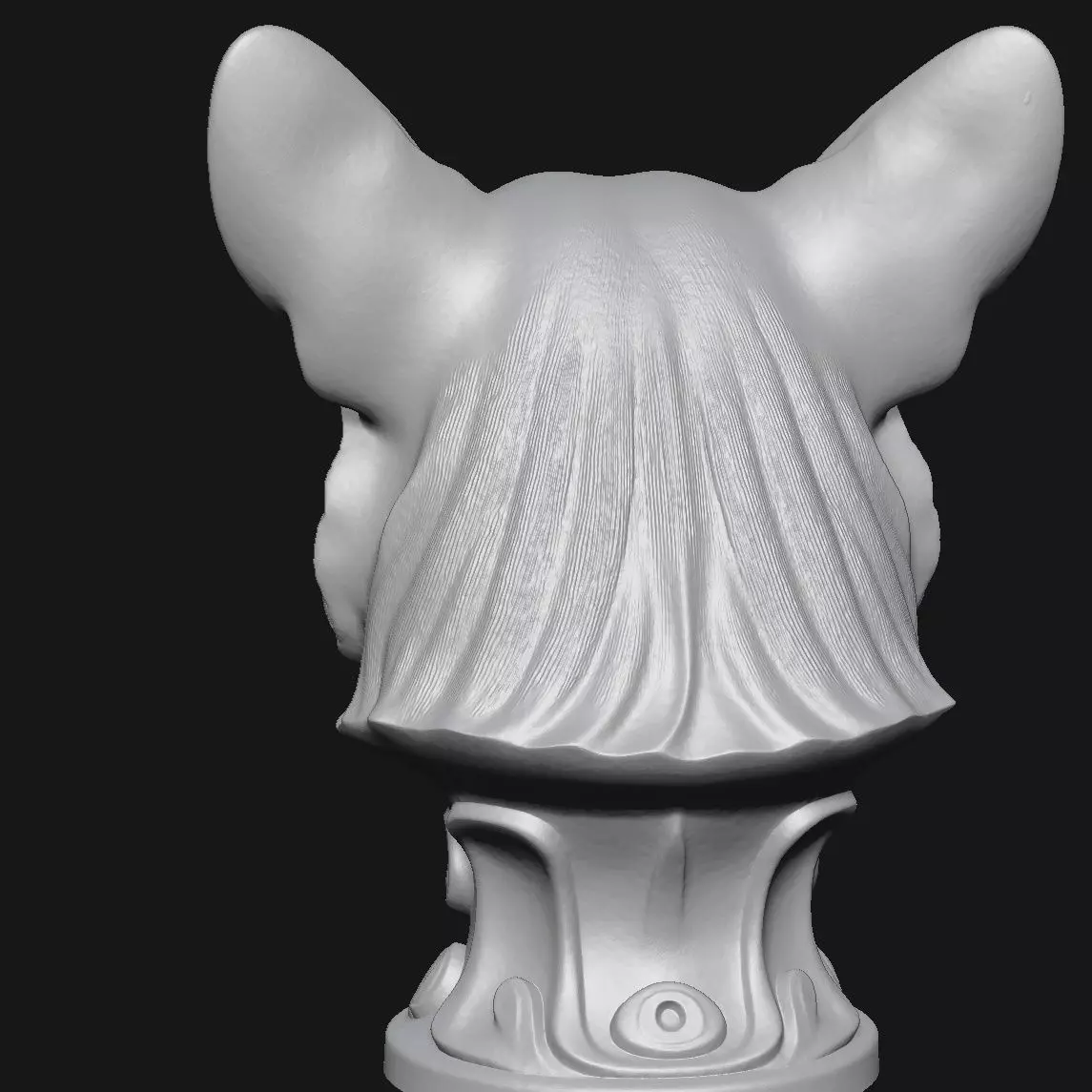 Corgi head sculpture 3D print model_10