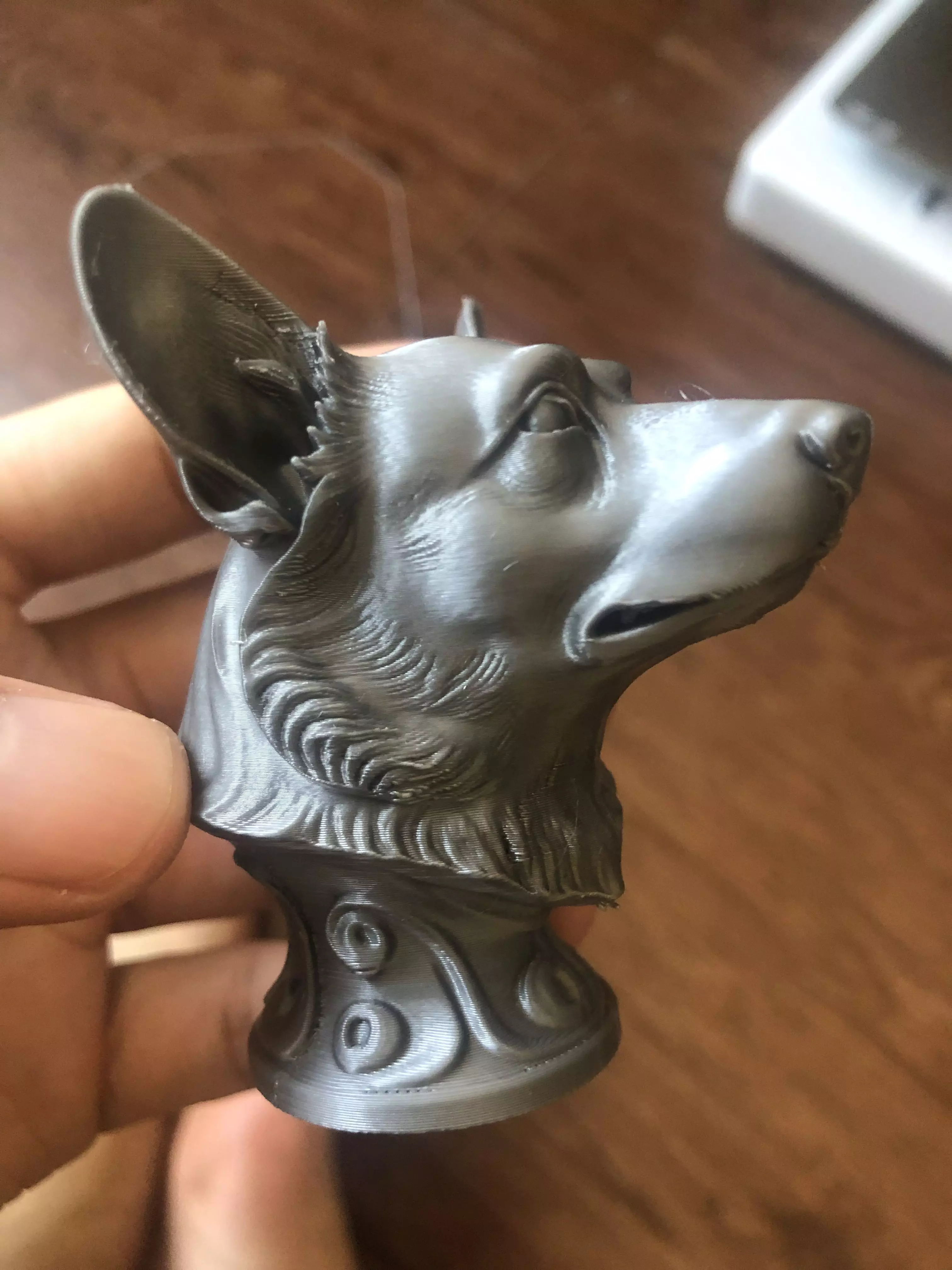 Corgi head sculpture 3D print model_2
