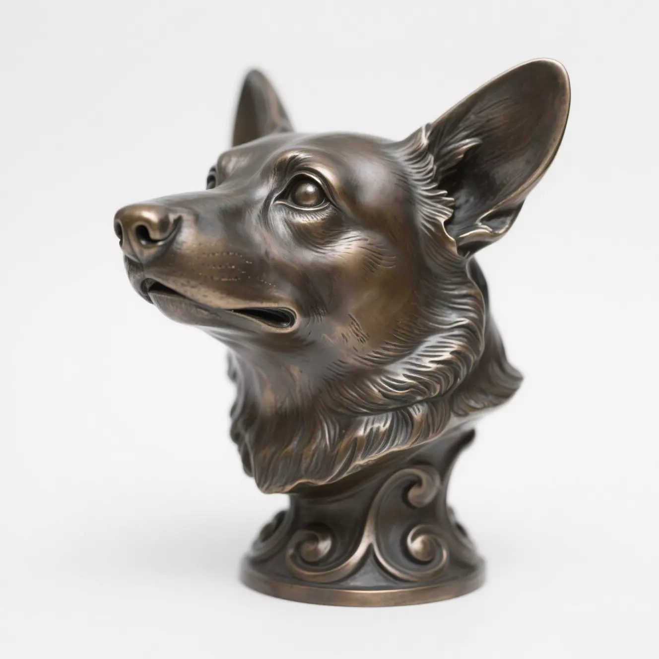 Corgi head sculpture 3D print model_0