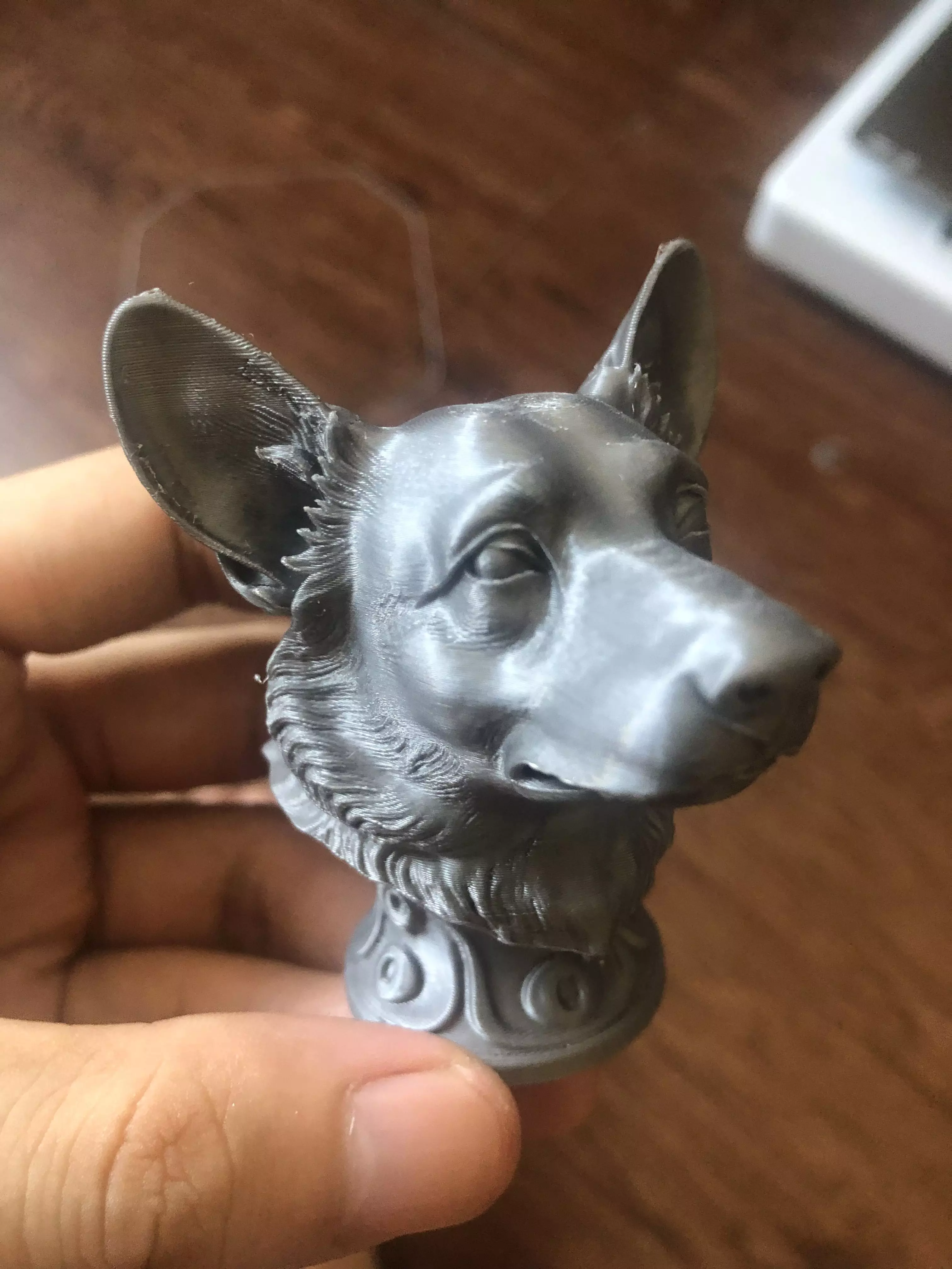 Corgi head sculpture 3D print model_3