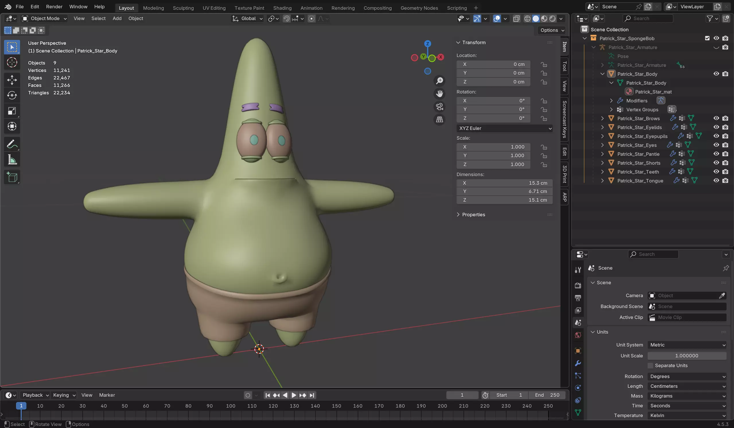 Patrick Star - SpongeBob Low-poly 3D model_14