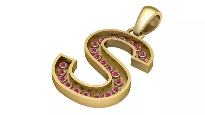  S   ALPAHBETS PENDANT   3D PRINTABLE MODEL 