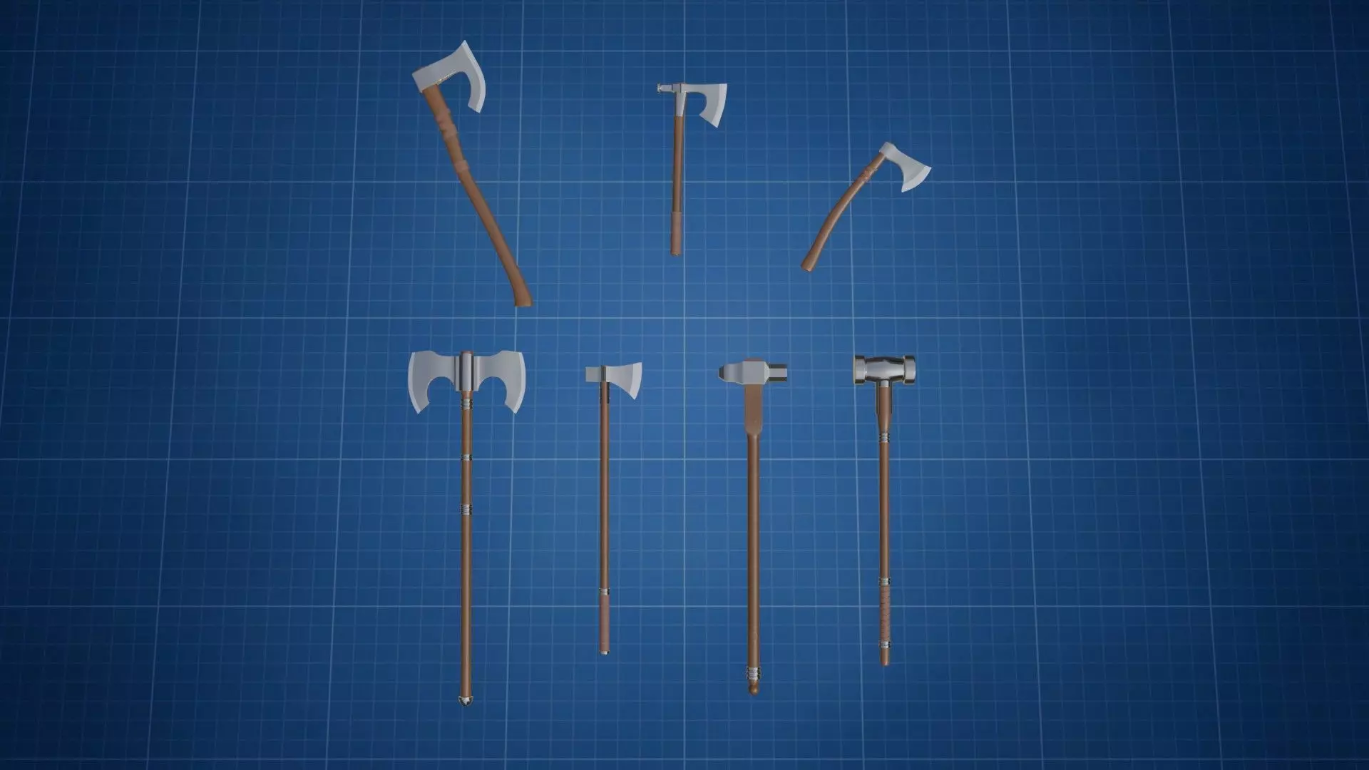 Axe Hammer HP 3D model_0