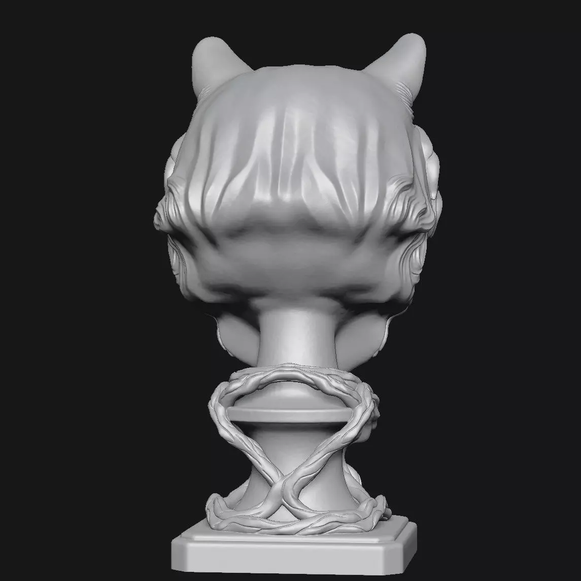 Cat head sculpture 3D print model_4