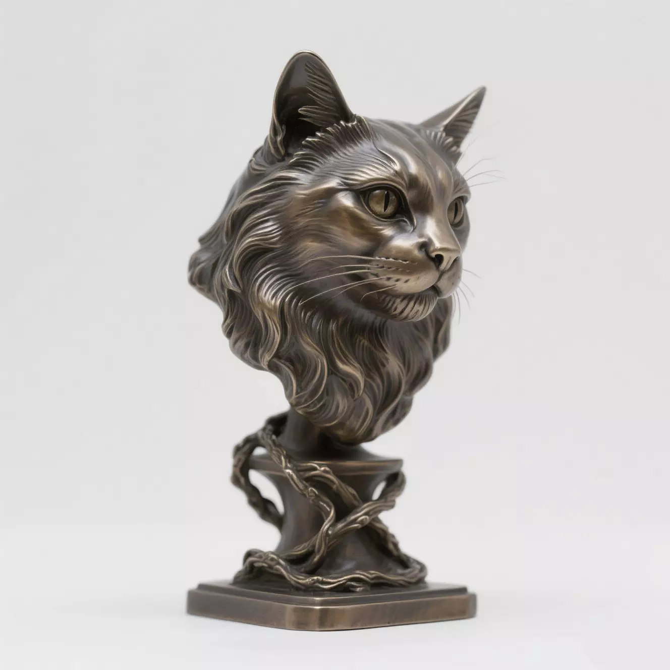 Cat head sculpture 3D print model_0
