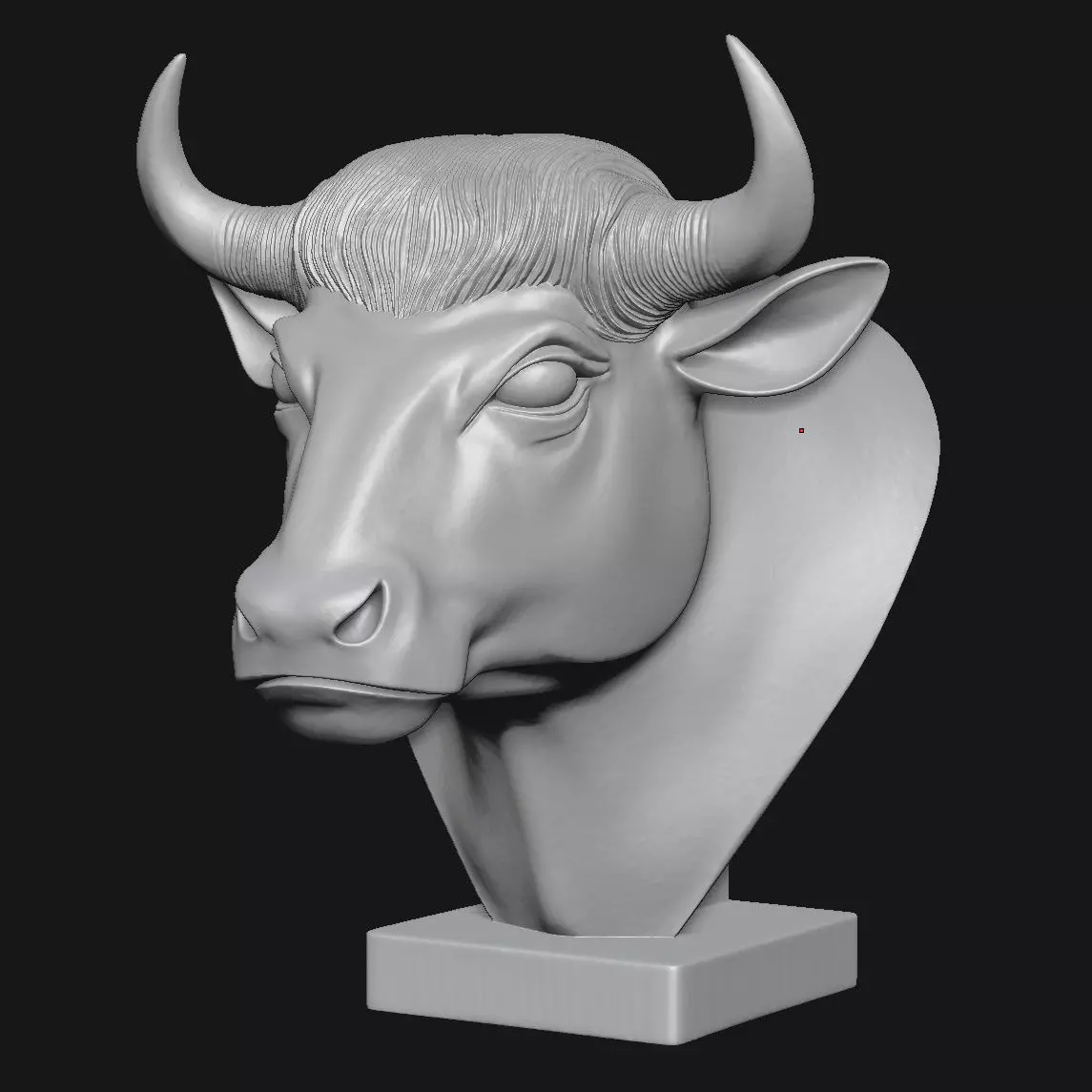 Bull head sculpture 3D print model_6
