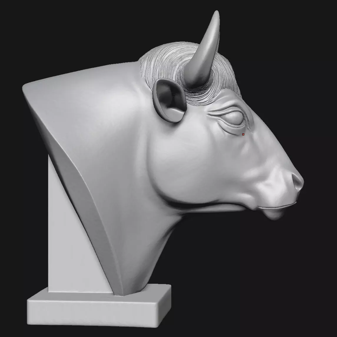 Bull head sculpture 3D print model_3