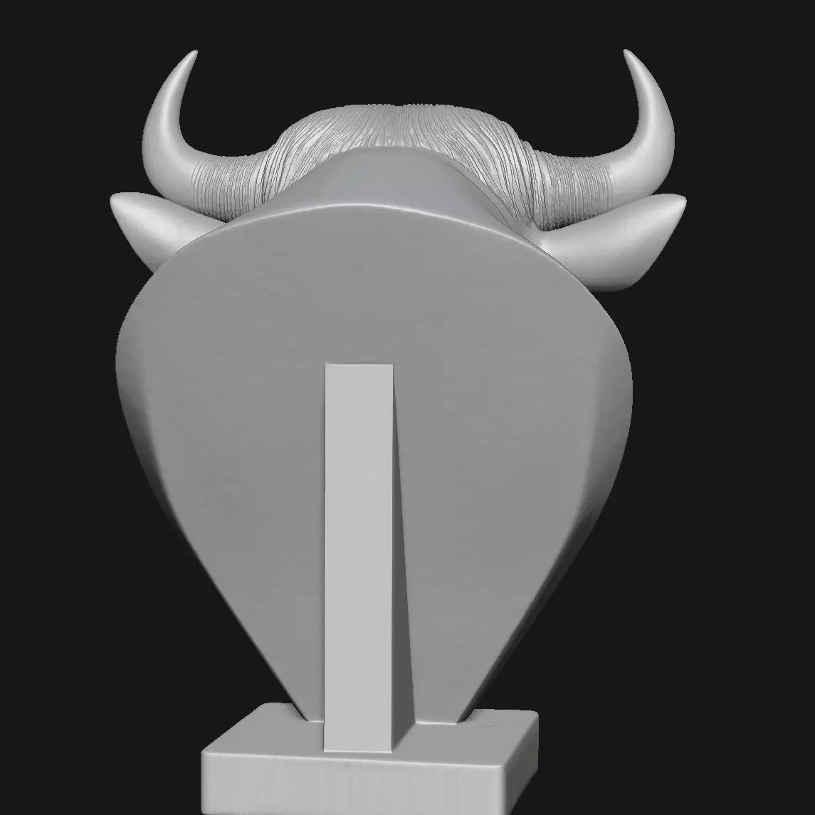 Bull head sculpture 3D print model_4