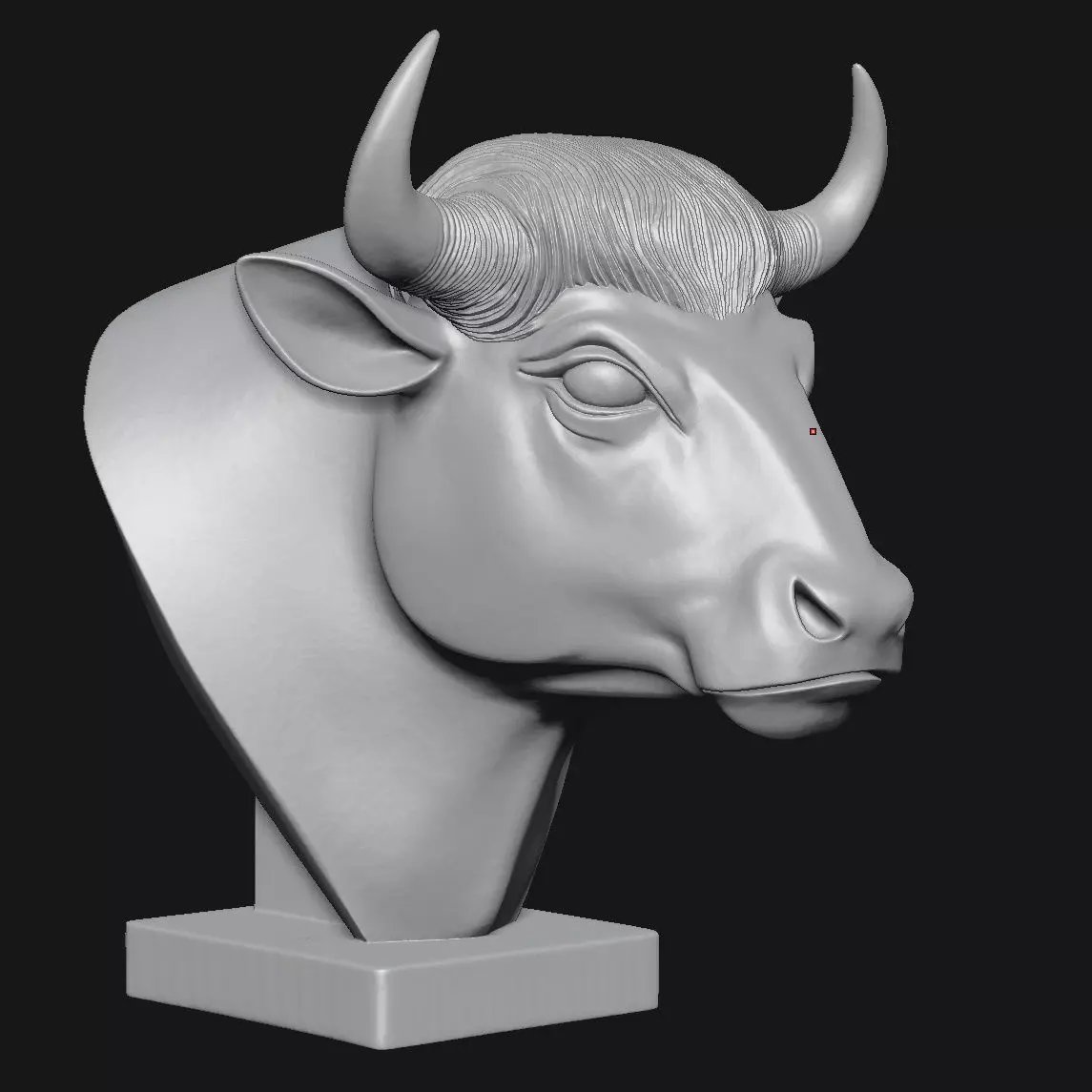 Bull head sculpture 3D print model_2