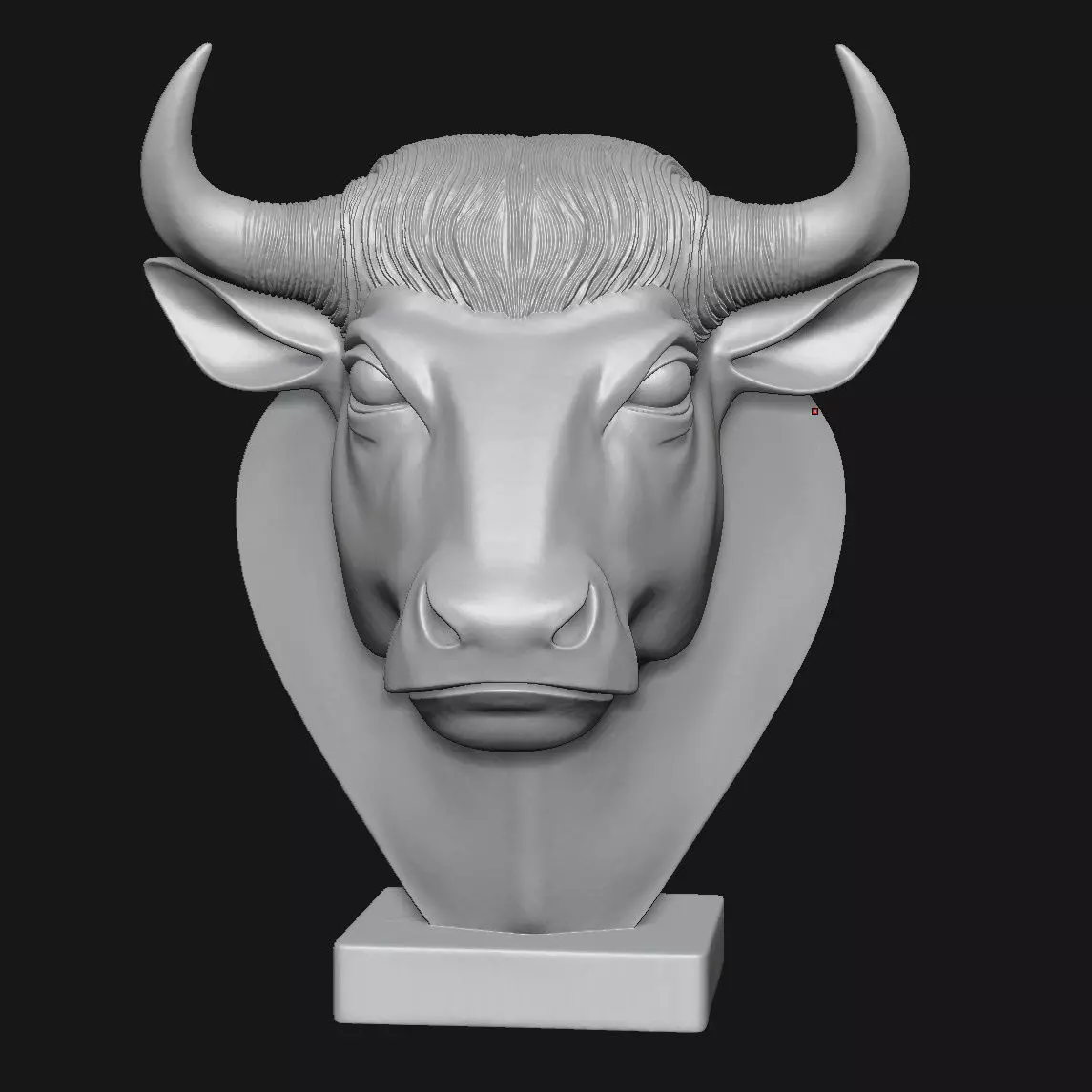 Bull head sculpture 3D print model_1