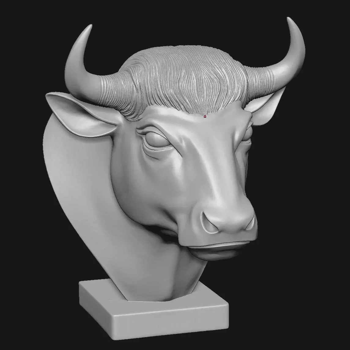 Bull head sculpture 3D print model_8