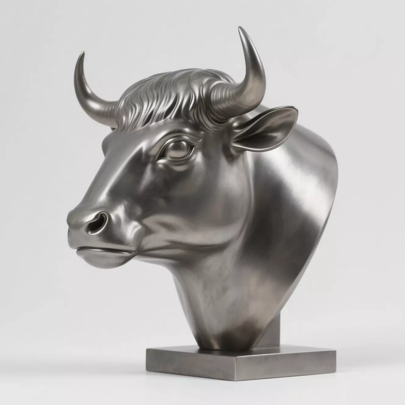 Bull head sculpture 3D print model_0