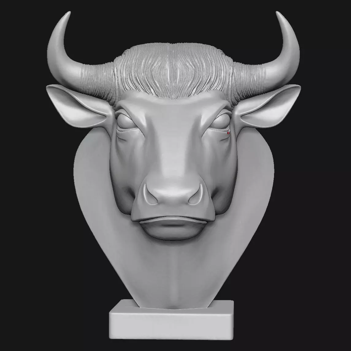 Bull head sculpture 3D print model_7