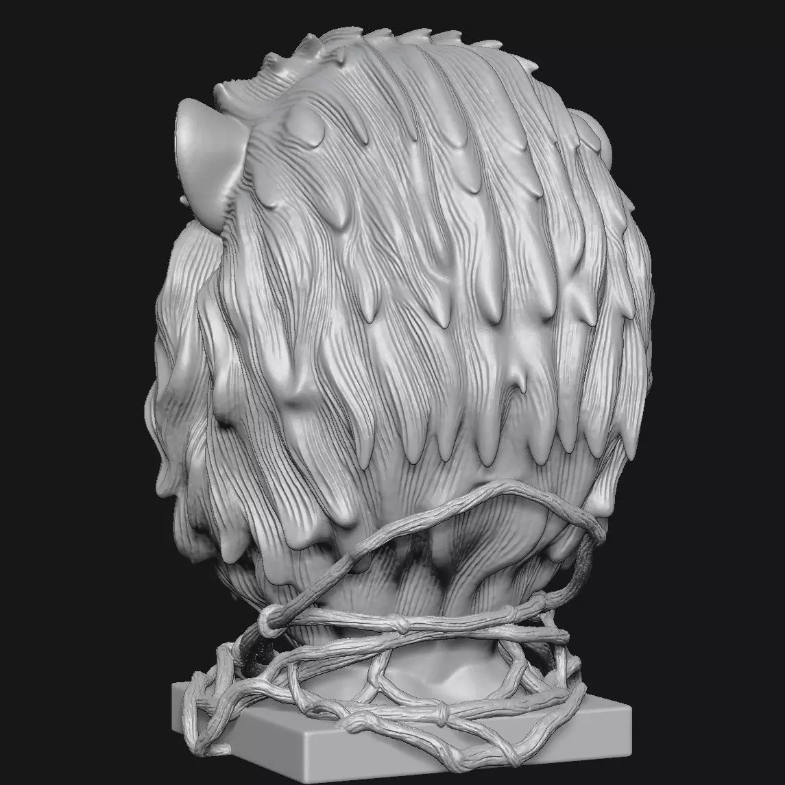 Lion head sculpture 3D print model_5