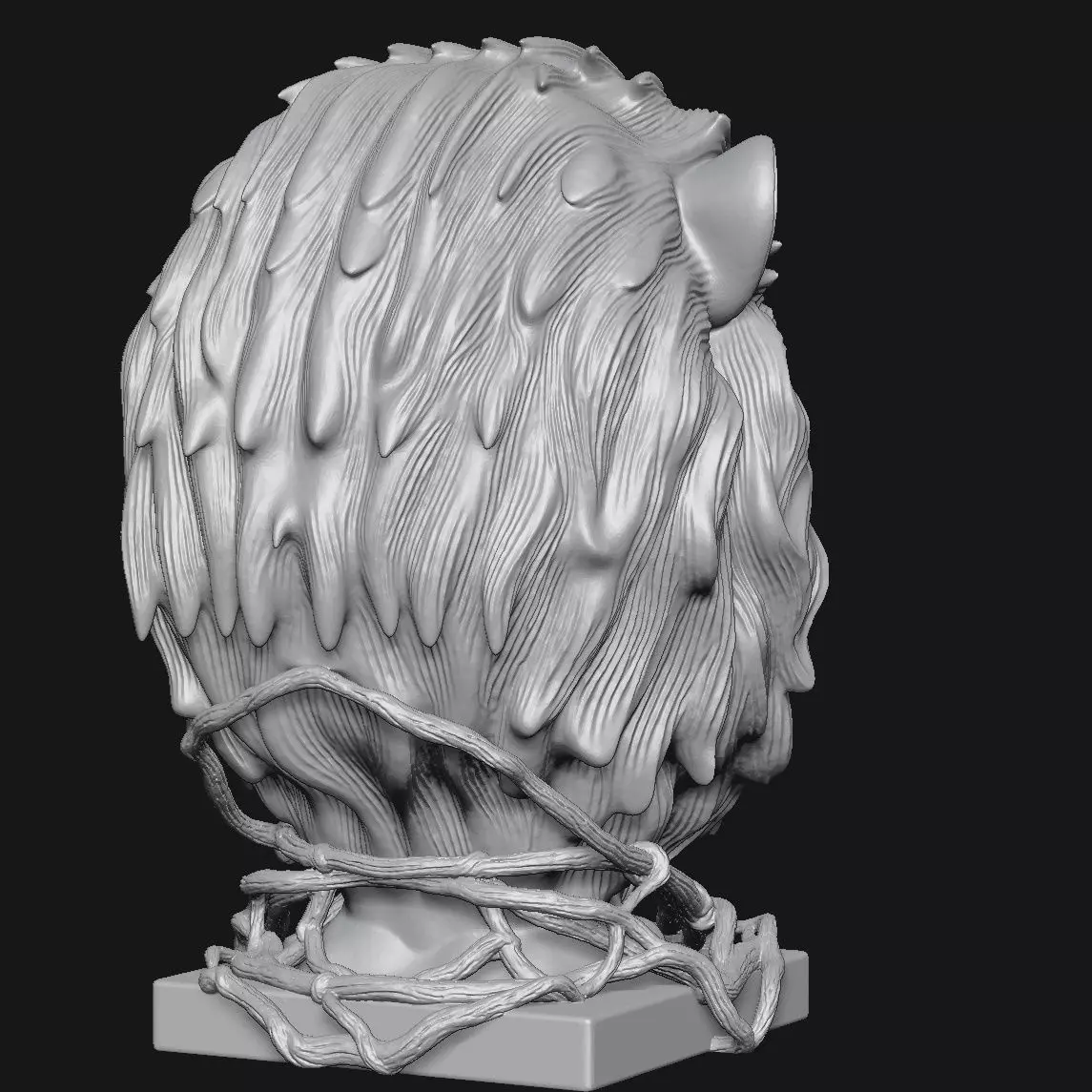 Lion head sculpture 3D print model_4
