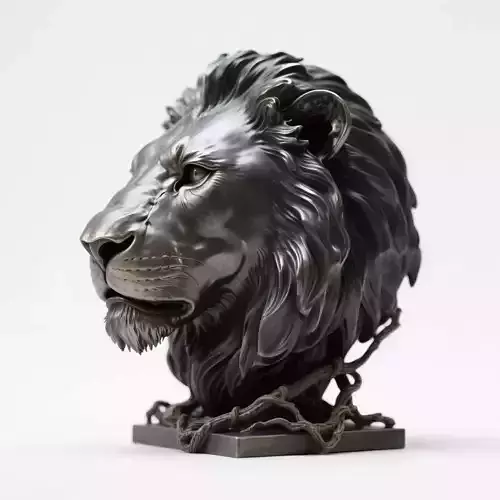 Lion head sculpture
