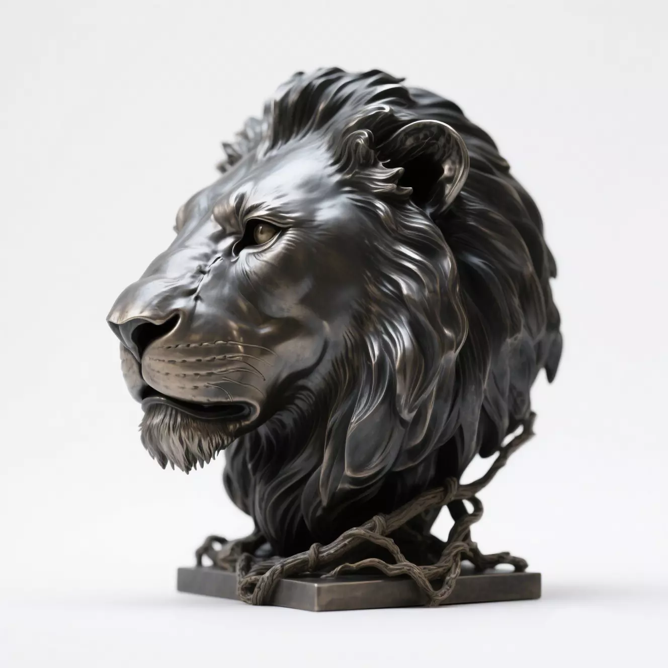 Lion head sculpture 3D print model_0