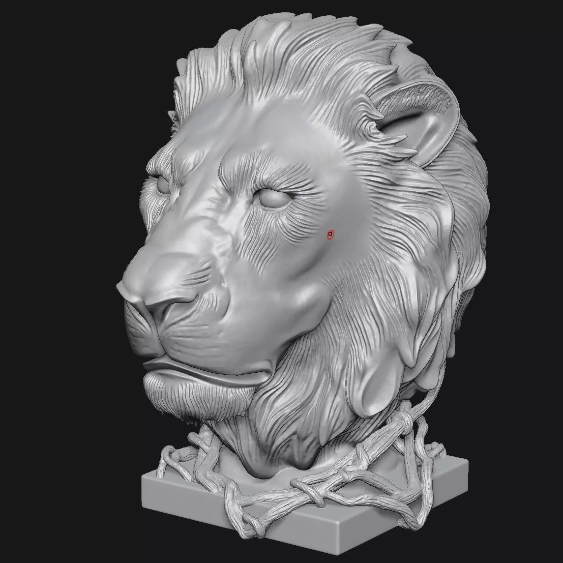 Lion head sculpture 3D print model_10