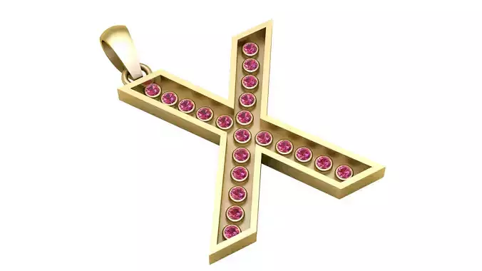 X ALPAHBETS PENDANT   3D PRINTABLE MODEL 