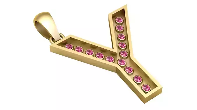 Y ALPAHBETS PENDANT   3D PRINTABLE MODEL 