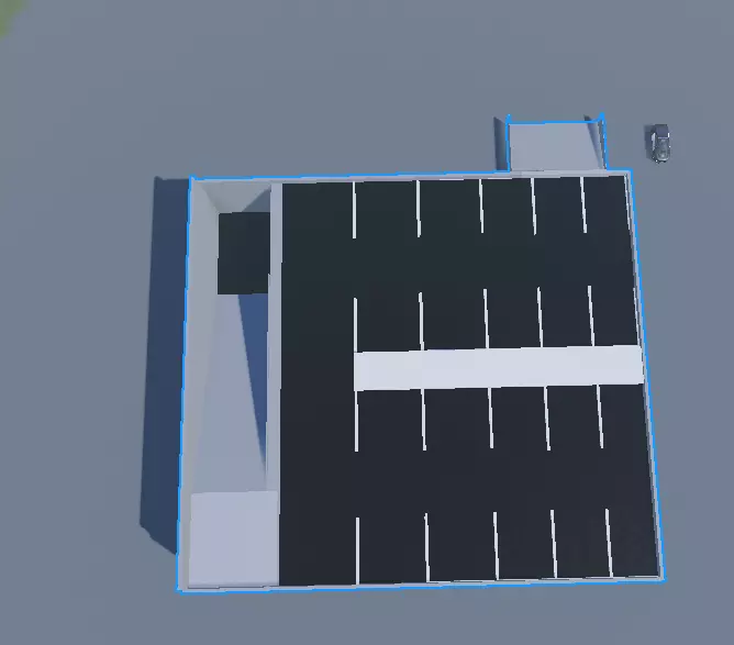 car park and a car for scale 3D model_0