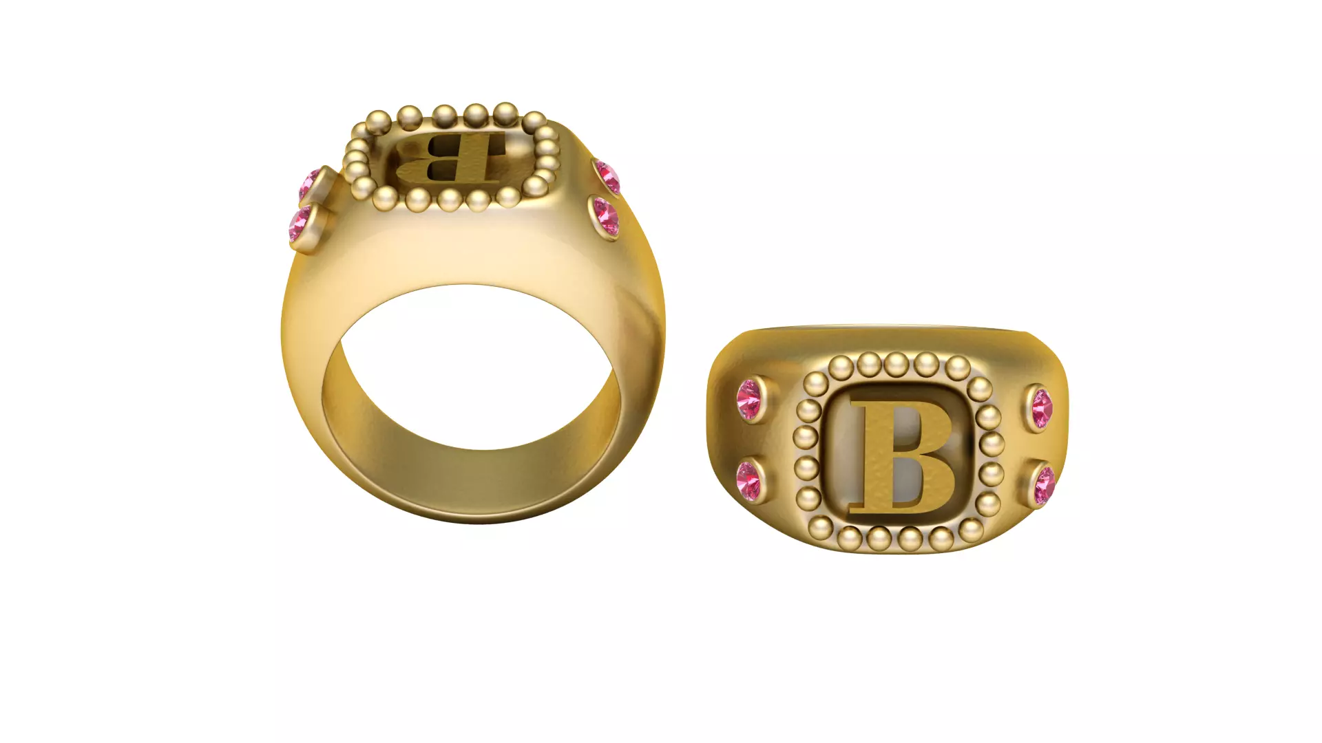 B ALPAHBETS RING 3D PRINTABLE MODEL 3D print model