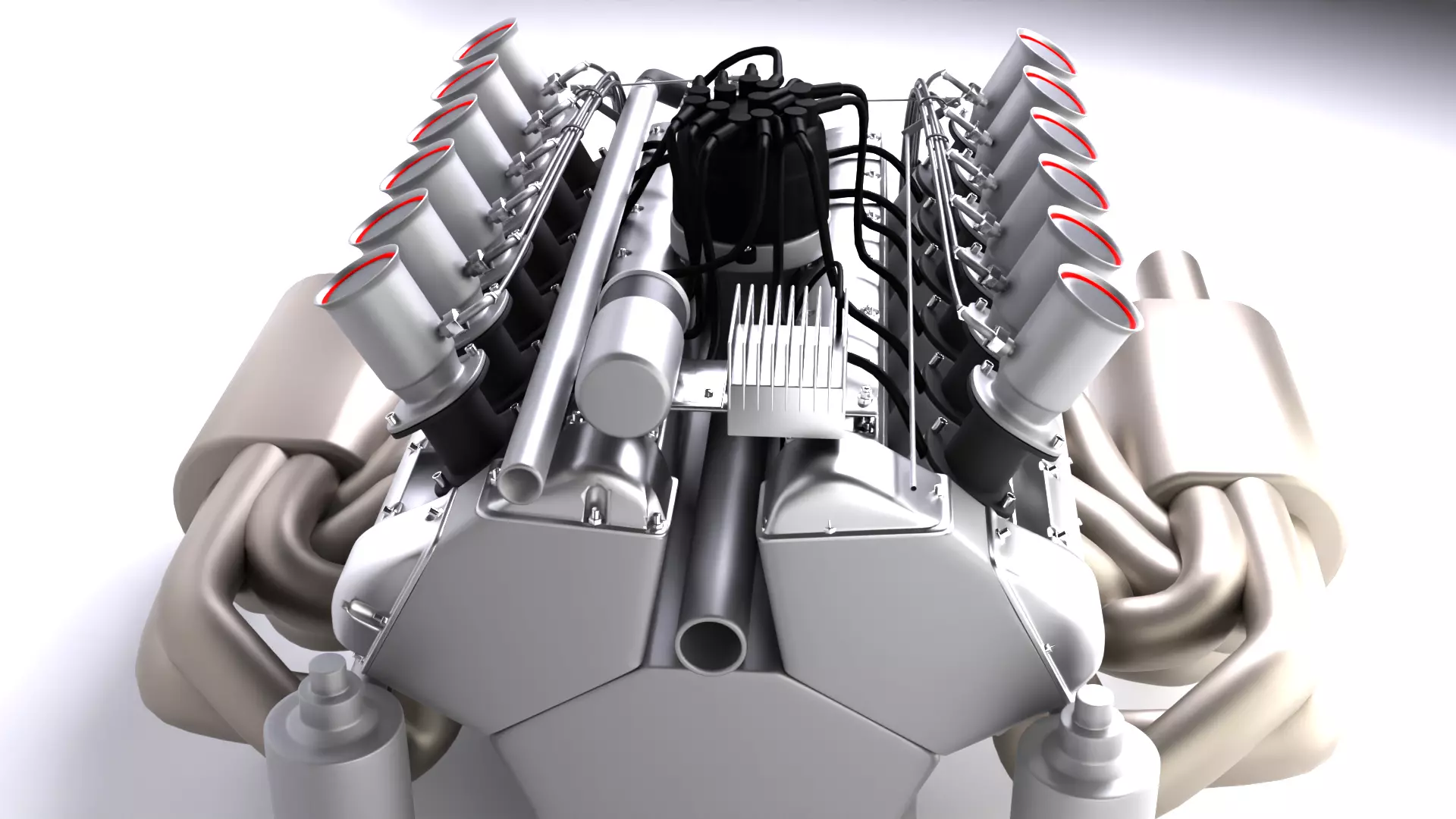 Jaguar XJ13 V12 Engine Low-poly 3D model_4