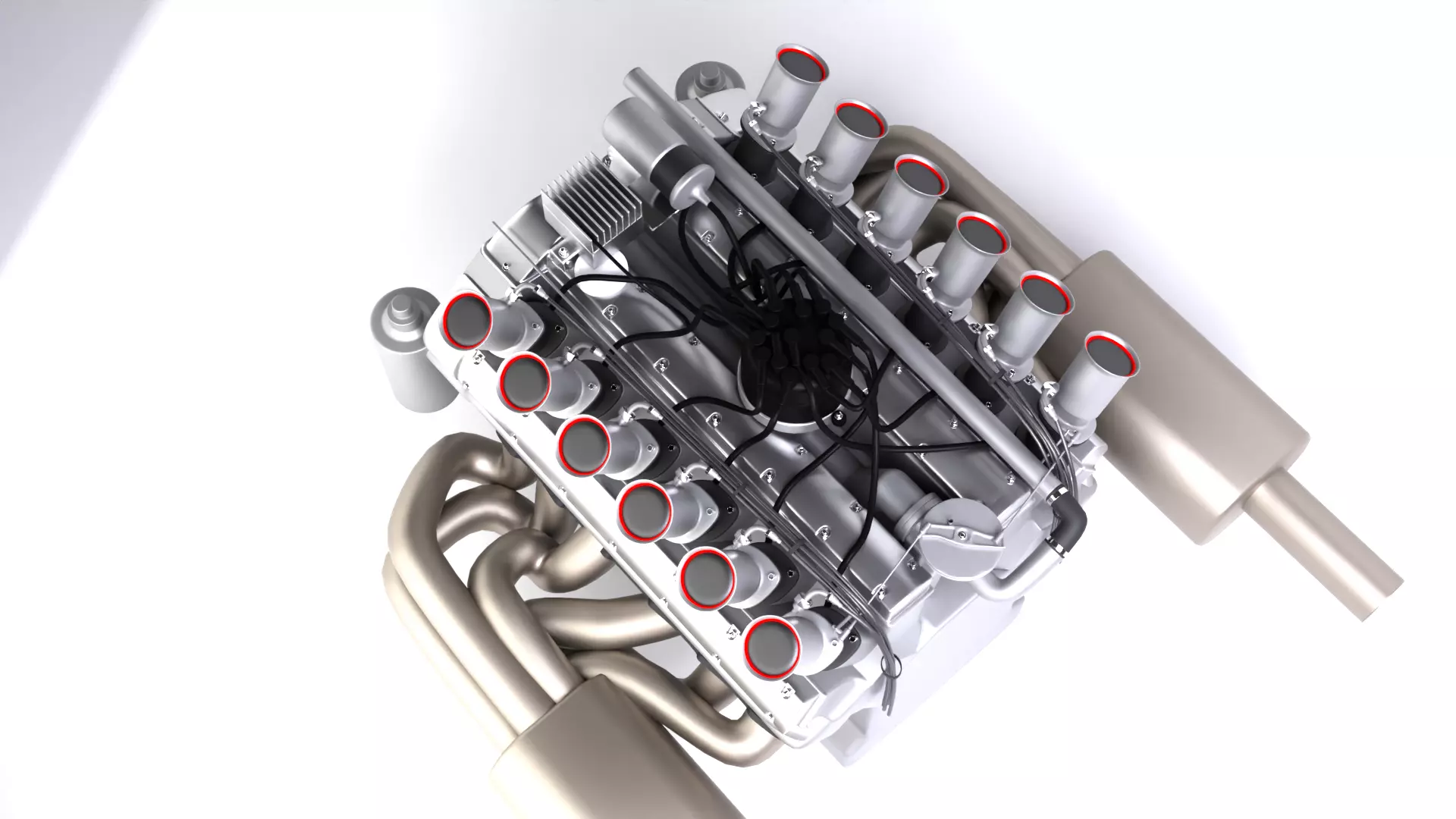 Jaguar XJ13 V12 Engine Low-poly 3D model_1