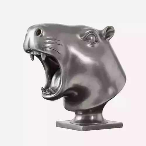 Capybara head sculpture