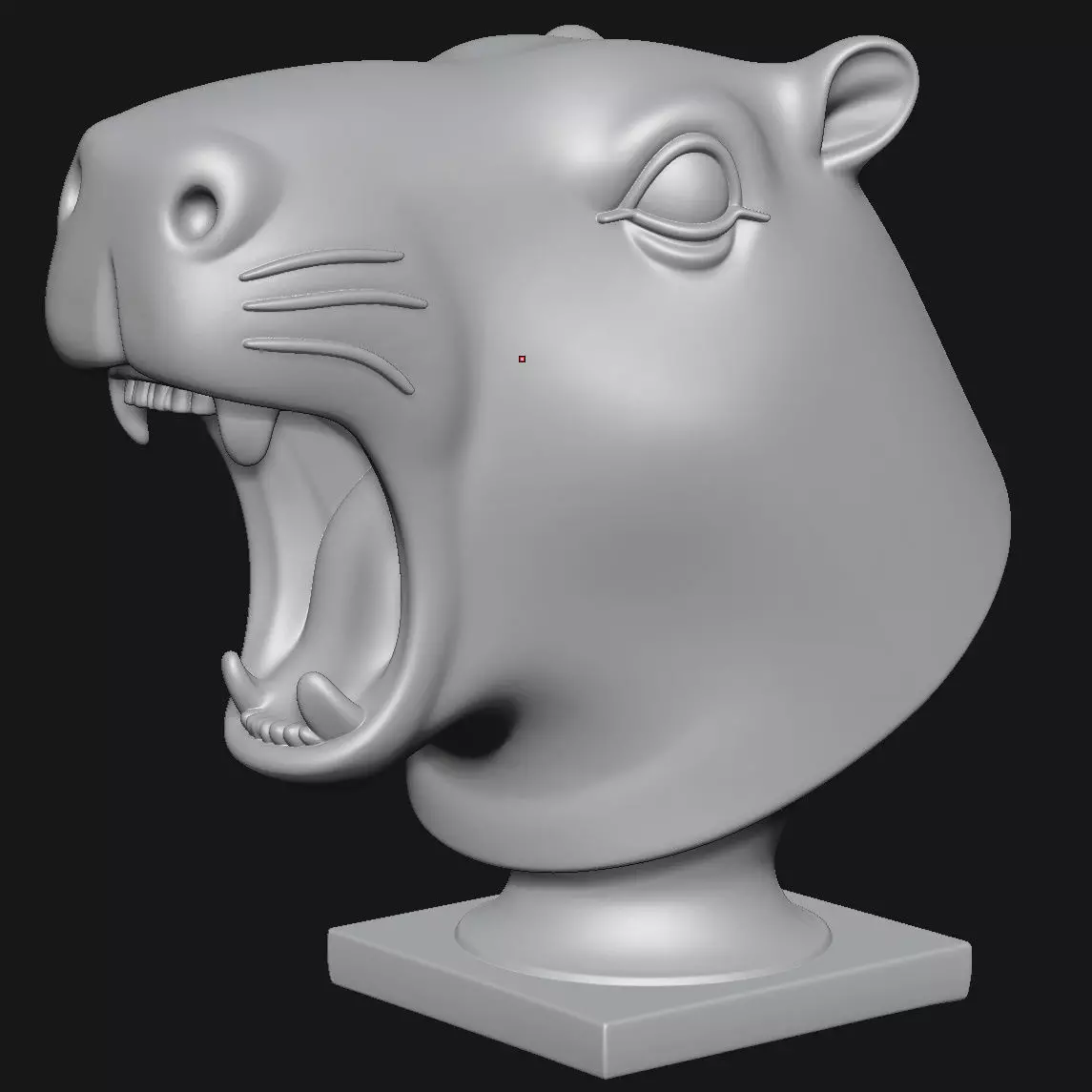 Capybara head sculpture 3D print model_9
